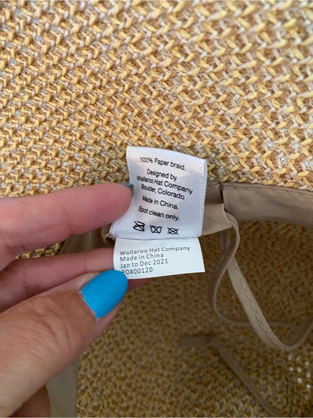 Wallaroo Naomi women’s beaded bucket hat made from natural woven fibers.  UPF 50 - Picture 5 of 6